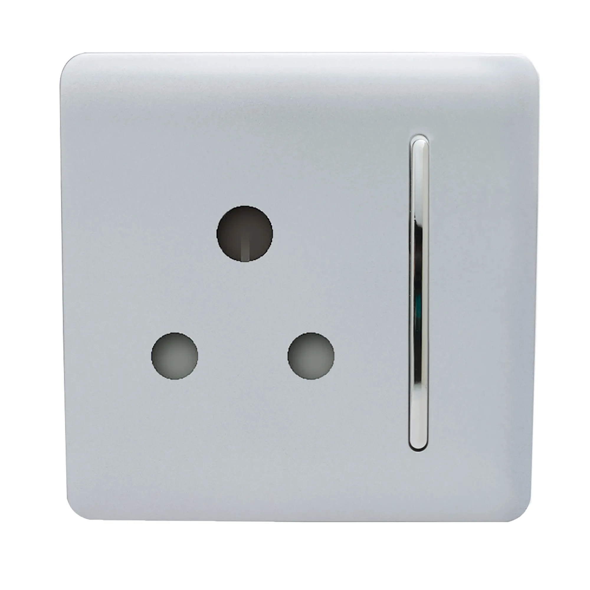 ART-SKT15SI  1 Gang 15 Amp Round Pin Plug Silver